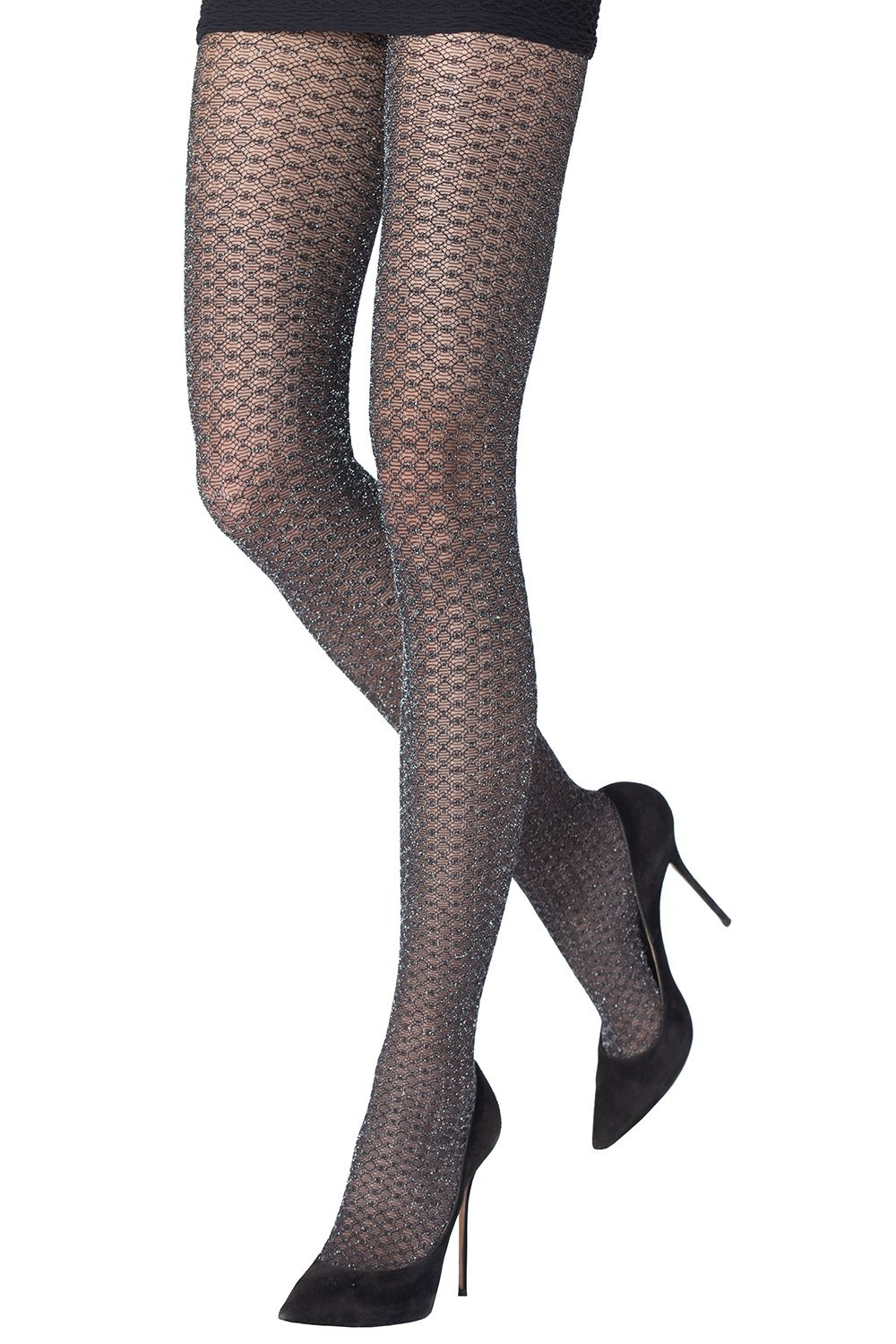 Wolford Leggings with glitter thread in silver