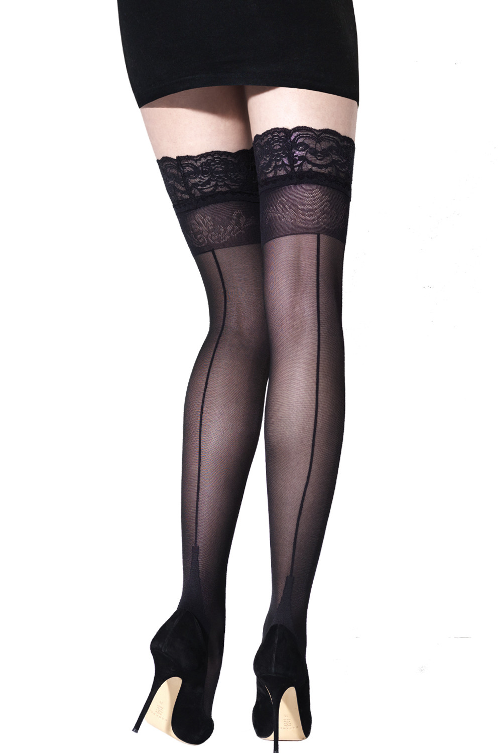 Women Sheer Sexy Stockings Lace Top T Stockings Over The Knee Long