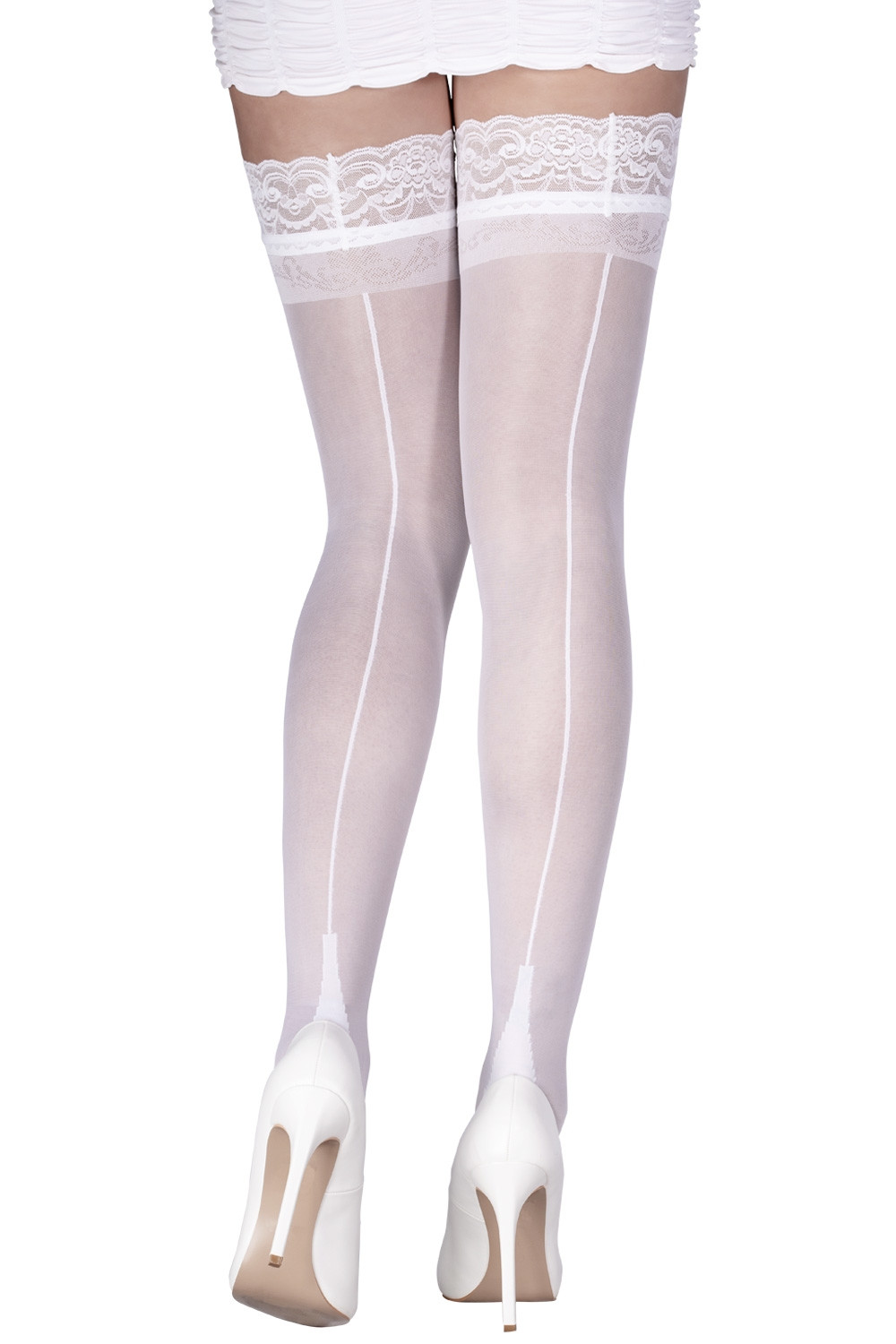 Classic Back Seamed Stay Ups With Lace Band, Tights & Hosiery, Women