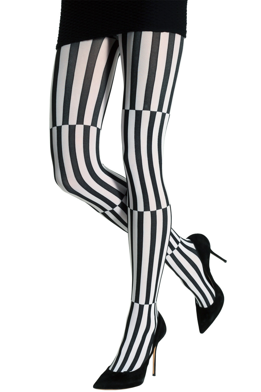 Black Gothic Stockings Striped Tights Pantyhose With Vertical